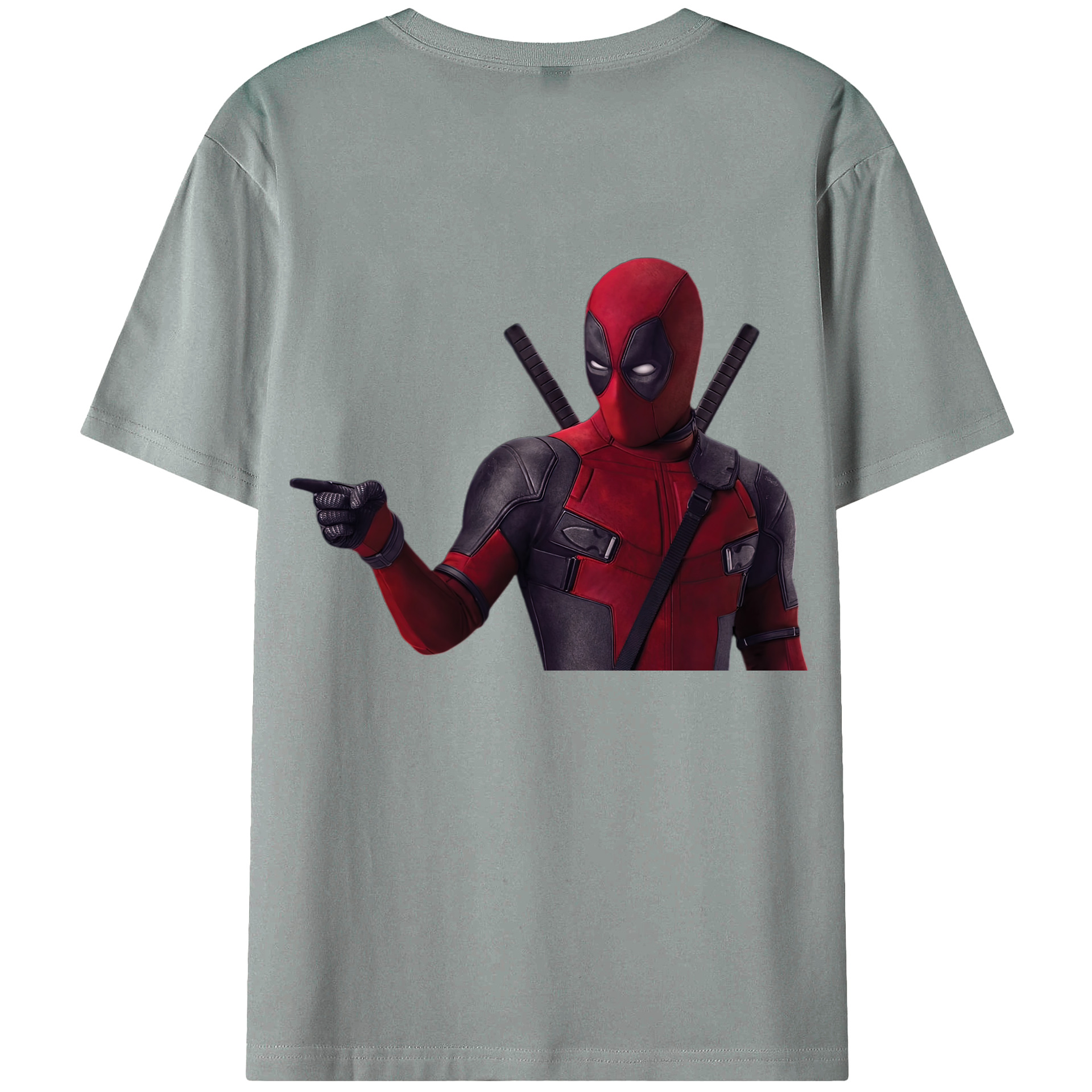 （画像用） Deadpool デッドプール 綿100％ メンズ半袖Tシャツ（バックプリント） 通気性